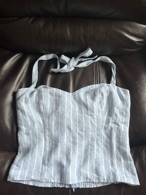 Reformation “Jenna” 100% Linen Halter Top